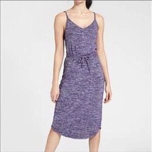 Athleta Size XS  S Heathered Purple Athletic Tank Midi Dress Elastic‎ Waist